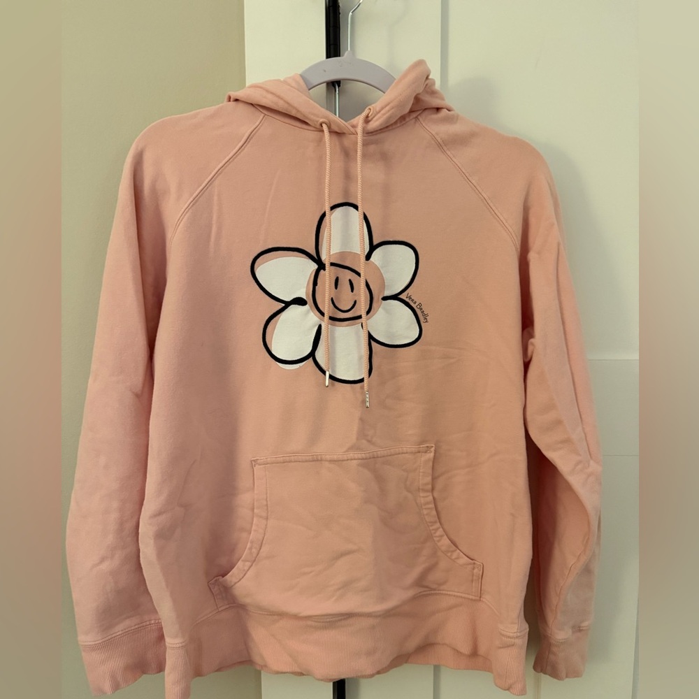 Vera Bradley Cotton Hoodie Sweatshirt Pink Smiling Flower M